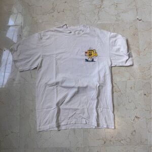 White T-Shirt with Yellow Graphic